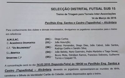 Belenenses lidera convocatória de Sub-15