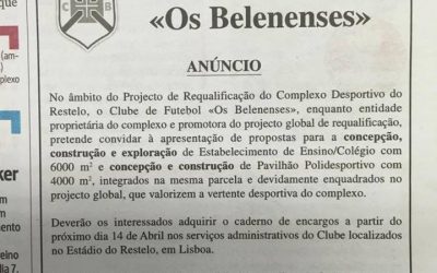 Requalificação do Restelo: Anúncio
