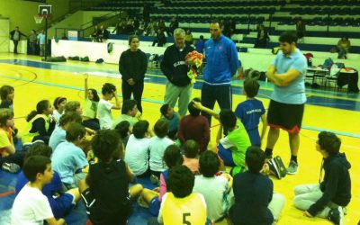 Hugo Aurélio em visita ao Minibasquete