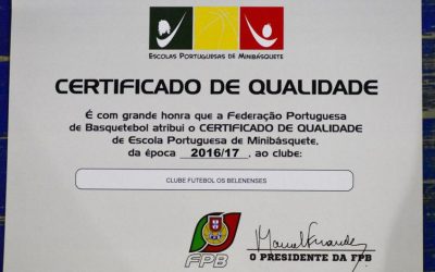 Formação do Basquetebol com qualidade certificada